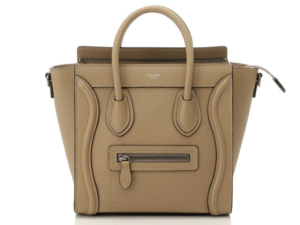 Celine Luggage Tote Shopper Tote Bag Embossed Leather